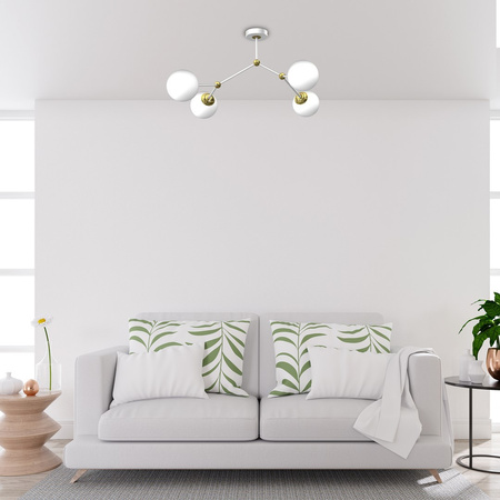 Lampa Sufitowa JOY Biała Złota 4xE14 Milagro