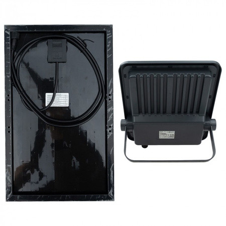 Naświetlacz LED Lampa Reflektor Solarny 200W 1400lm 4000K Neutralna IP65 z Czujnikiem Zmierzchu + Pilot Ecolight