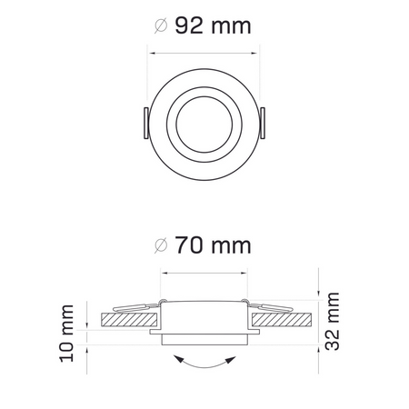 Oprawa Podtynkowa Punktowa Spot MR16 Czarna Złota 12V LIKA Sanico Goldlux