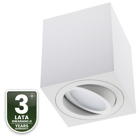 Oprawa Natynkowa HALOGENOWA Spot Tuba Ruchoma GU10 Kwadratowa Biała 84mm AMAT-M LUMILED
