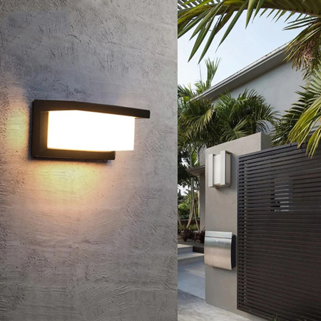 Kinkiet Ogrodowy Elewacyjny Lampa Ścienna E27 CETUS CZARNA Prostokątna