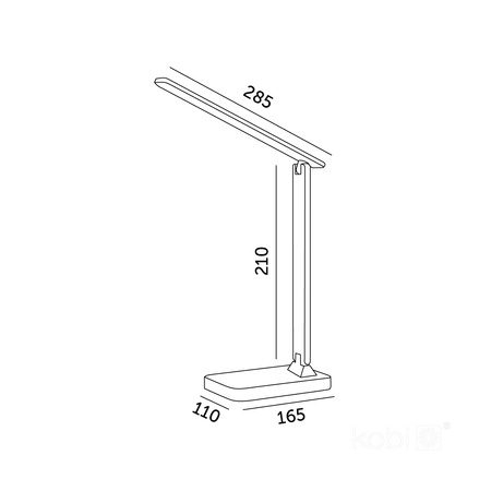 Lampka Biurkowa Stołowa LED 7W 460lm CCT 120° Akumulatorowa Czarna Noblite Kobi