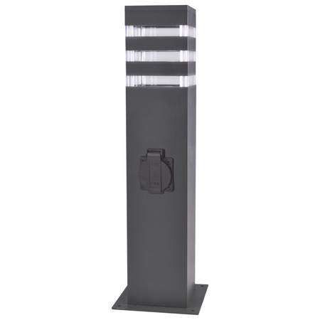 Lampa Ogrodowa Stojąca Słupek E27 Szara IP54 Teksas Sanico Goldlux