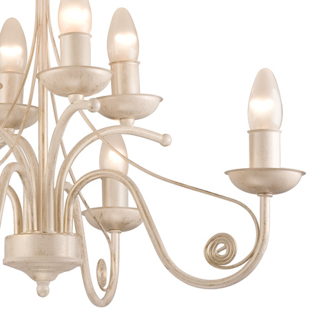 Lampa Wisząca Sufitowa DONATO 8xE14 Żyrandol Biała Klasyczna LM-8.29 Lamkur