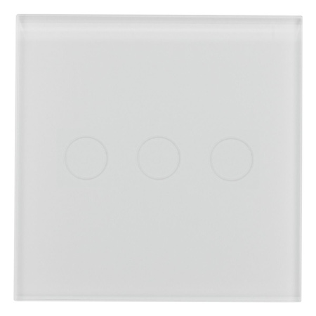 Włącznik Szklany Dotykowy LED Biały Potrójny