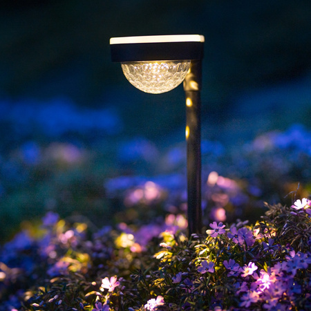 Lampa Solarna Ogrodowa LED Wbijana Zewnętrzna LATI Ciepły Czarny