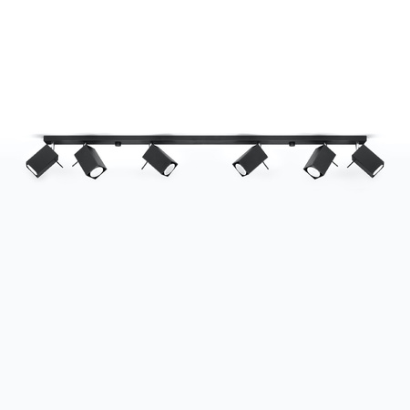 Lampa Sufitowa Oprawa Natynkowa 6x GU10 SPOT TUBA Reflektor Ruchoma Minimalistyczna Kwadratowa Czarna Nowoczesna Merida Sollux