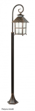 Lampa Ogrodowa Zewnętrzna Słupek LATARNIA E27 Cadiz K 5002/1/Z 146cm czarny Su-Ma