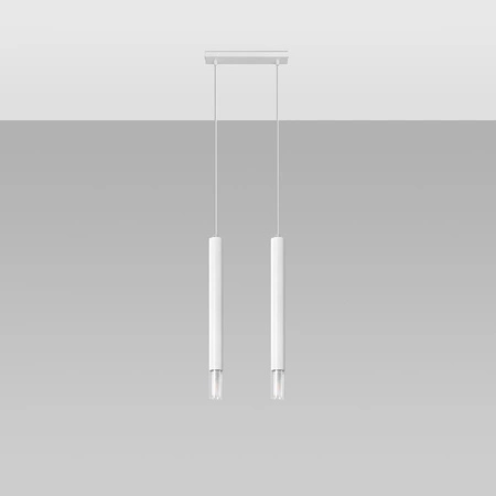 Lampa Sufitowa Oprawa Natynkowa SPOT TUBA 2x G9 Wisząca Zwis Tubularna Biała Nowoczesna Wezyr Sollux