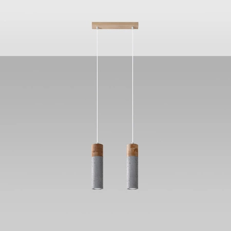 Lampa Sufitowa Oprawa Natynkowa SPOT TUBA 2x GU10 Wisząca Zwis Tubularna Szara Brązowa Industrialna Zane Sollux