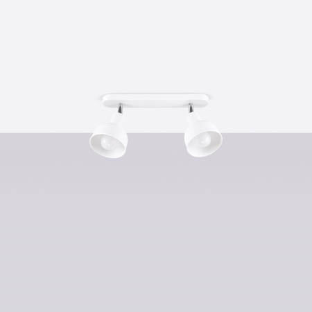 Lampa Sufitowa Oprawa Natynkowa Reflektor 2x E27 Ruchoma Geometryczna Biała Industrialna Elba Sollux