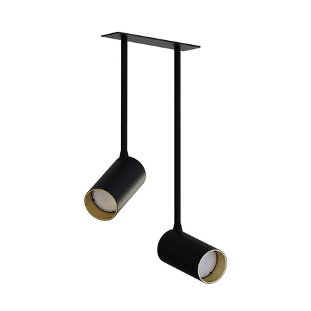 Lampa Sufitowa Oprawa Podtynkowa Reflektor Punktowa 2x GU10 Czarna Nowoczesna MONO SURFACE LONG 7682 Nowodvorski