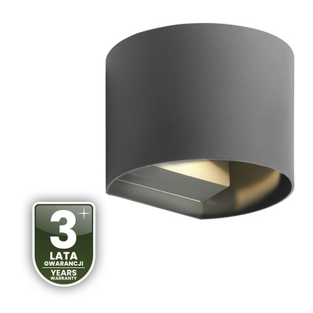 Kinkiet Ogrodowy Elewacyjny LED G9 Regulowany Okrągły Góra Dół Grafit PYXIS LUMILED