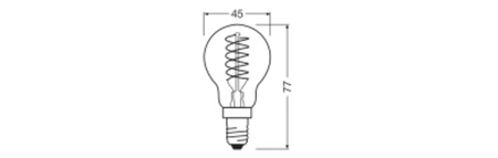 Żarówka LED Dekoracyjna A45 E14 4.8W = 40W 470lm 2700K Ciepła 320° Filament Ściemnialna Vintage 1906 Osram