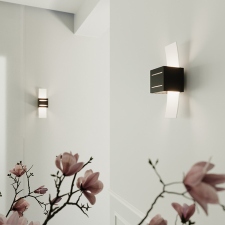 Lampa Ścienna Kinkiet G9 Kwadratowa Czarna Nowoczesna Loreto Sollux