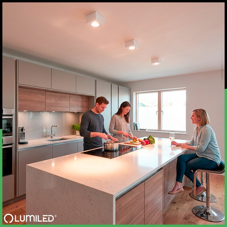 Oprawa Natynkowa HALOGENOWA Tuba Spot Ruchoma Kwadratowa Biała 50mm + Wkład LED 7W 3000K AMAT-S LUMILED