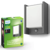 Kinkiet Ogrodowy Lampa Elewacyjna Zewnętrzna LED 6W 600lm 4000K IP44 z Czujnikiem Ruchu i Zmierzchu Antracyt Arbour Philips