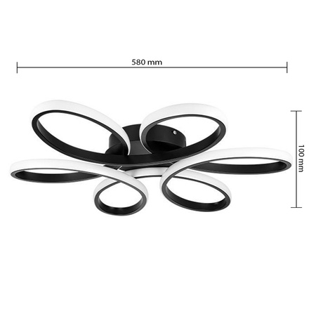 Lampa Sufitowa Żyrandol LED GALAXIS VIRGO 72W czarny + Pilot