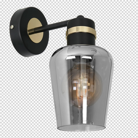 Lampa Ścienna Kinkiet RICHMOND Czarna Złota 1xE27 Milagro