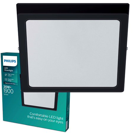 Lampa Sufitowa Plafon LED 20W 1900lm 2700K Czarna Magneos Philips