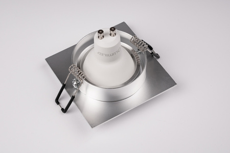 Oprawa Halogenowa Podtynkowa Lampa Sufitowa Kwadrat Ruchoma GU10 MR16 Srebrna TRIAM LUMILED