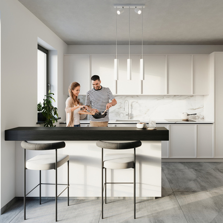 Lampa Sufitowa Wisząca Zwis 5x GU10 Tuba Ruchoma Tubularna Biała Nowoczesna Ring Sollux