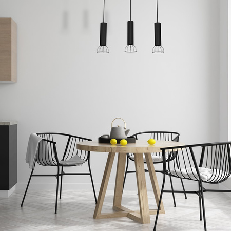 Lampa Wisząca Sufitowa DANTE Czarna Srebrna 3x mini GU10 Milagro