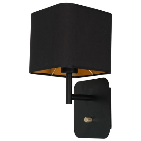 Lampa Ścienna Kinkiet NAPOLI Czarna Złota 1xE27 Milagro