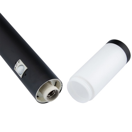 Lampa Ogrodowa Zewnętrzna E27 CZARNY SŁUPEK 45cm z Czujnikiem Ruchu i Zmierzchu