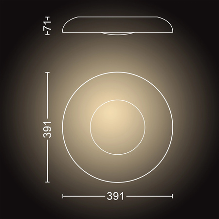 Plafon LED Lampa Sufitowa Natynkowa 22.5W 2500lm IP20 White Ambiance TW Czarna 39cm Inteligentna SMART Zigbee Bluetooth Still Philips HUE