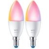 2x Żarówka LED E14 Świeczka C37 4.9W = 40W 470lm 2200-6500K RGB + TW Inteligentna SMART WiFi Bluetooth Aplikacja WiZ