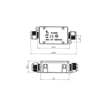 Złącze hermetyczne Puszka do Przewodów elektrycznych IP68 1/1