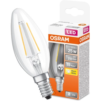 Żarówka LED B35 Świeczka E14 2.5W = 25W 250lm 2700K Ciepła 300° Retrofit Filament CLASSIC Osram