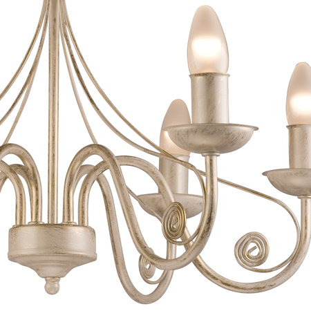 Lampa Wisząca Sufitowa DONATO 6xE14 Żyrandol Biała Klasyczna LM-6.29 Lamkur