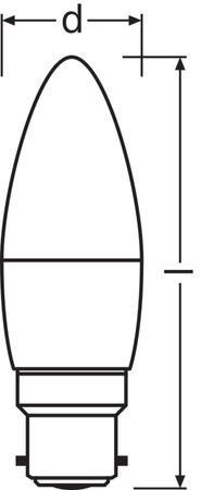 Żarówka LED B37 Świeczka B22d 4.9W = 40W 470lm 2700K Ciepła 200° STAR CLASSIC Osram