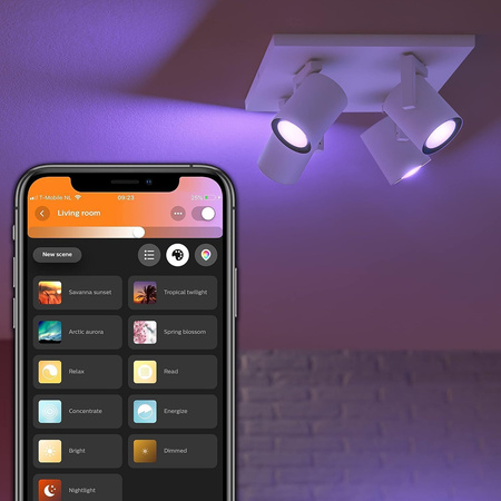 Lampa Sufitowa LED Reflektor 16.8W 1600lm IP20 White and Color Ambiance RGB + TW Biała Inteligentna SMART Zigbee Bluetooth Argenta Philips HUE
