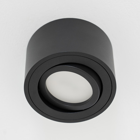 Oprawa Natynkowa HALOGENOWA Tuba Spot Ruchoma Okrągła Czarna 50mm + Wkład LED 5W 6500K AMAT-S LUMILED