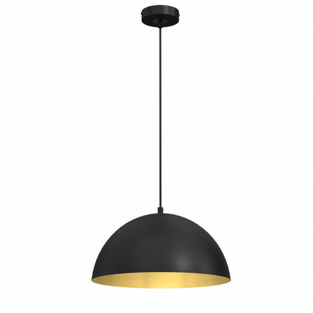 Lampa Wisząca Sufitowa BETA Czarna Złota 1xE27 35cm Milagro