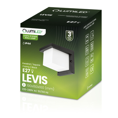 Lampa Ogrodowa Kinkiet Elewacyjny E27 Kwadratowy LEVIS LUMILED