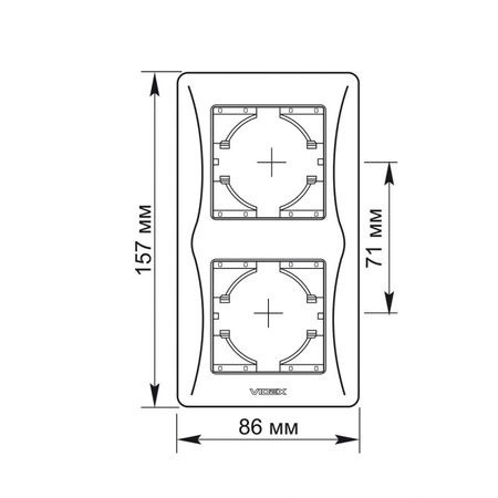 Ramka Pozioma do Gniazdek Podwójna Natynkowa Biała BINERA VIDEX