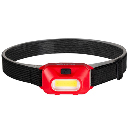 Latarka Czołowa Bateryjna Czerwona COB IP44 150lm VA0118 Vayox