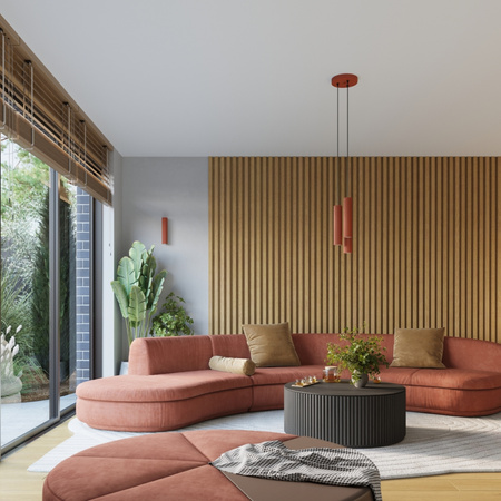 Lampa Sufitowa Reflektor Tuba Spot 3x GU10 Ochra Czerwona Karbon Deep Space SL.1638 Sollux