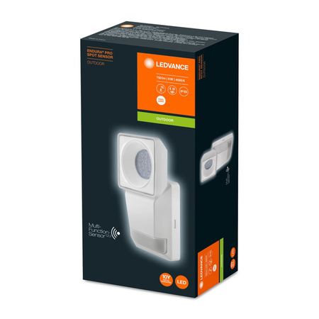 Naświetlacz LED Reflektor Zewnętrzny Lampa 8W 750lm 4000K IP55 Biały Z Czujnikiem Ruchu i Zmierzchu Endura Ledvance