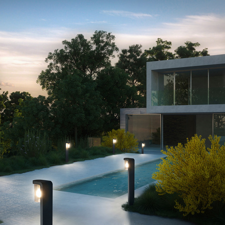 Lampa Ogrodowa Zewnętrzna SŁUPEK E27 80cm CASCADE Osram