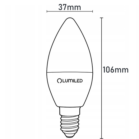 Żarówka LED E14 Świeczka B35 8W = 60W 806lm 3000K Ciepła 180° LUMILED