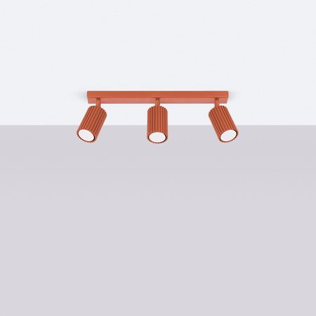 Lampa Sufitowa Reflektor Tuba Spot 3x GU10 Ochra Czerwona Karbon Deep Space SL.1638 Sollux