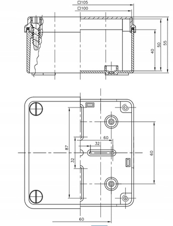 Puszka Instalacyjna Natynkowa Hermetyczna S-BOX 116C 100x100x50 IP65 PAWBOL