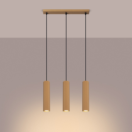 Lampa Wisząca Sufitowa Zwis Tuba Spot 3x GU10 Złota Karbon Deep Space SL.1556 Sollux