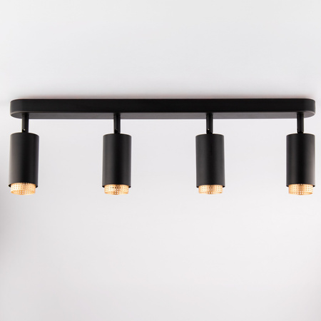 Lampa Sufitowa Reflektor LED 4x GU10 Tuba Spot ELIGIS Czarny LUMILED