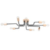 Lampa Sufitowa Żyrandol 8x E27 Naturalne Drewno Czarna Timbo Peach Puff SL.1671 Sollux
